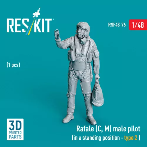 Reskit - Rafale (C, M) male pilot (in a standing position - type 2) (1 pcs) (3D Printed)