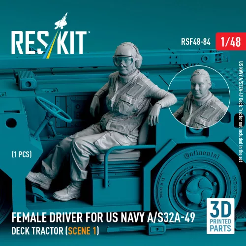 Reskit - Female driver for US NAVY A/S32A-49 Deck Tractor (scene 1) (1 pcs) (3D Printed)