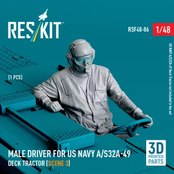   Reskit - Male driver for US NAVY A/S32A-49 Deck Tractor (scene 3) (1 pcs) (3D Printed)