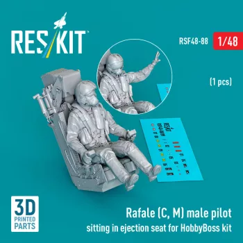   Reskit - Rafale (C, M) male pilot sitting in ejection seat for HobbyBoss kit (1 pcs) (3D Printed)