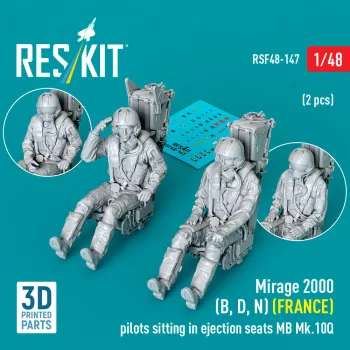   Reskit - Mirage 2000 (B D N) (FRANCE) pilots sitting in ejection seats MB Mk.10Q (2 pcs) (3D Printed)