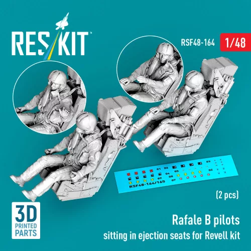 Reskit - Rafale B pilots sitting in ejection seats for Revell kit (2 pcs) (3D Printed)