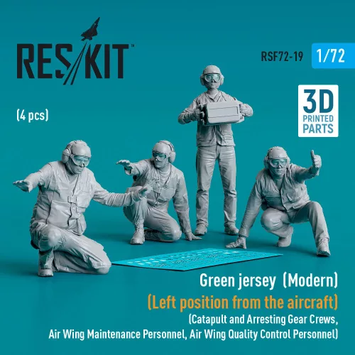 Reskit - Green jersey (Modern) (Left position from the aircraft) (Catapult and Arresting Gear Crews Air Wing Maintenance Personnel Air Wing Quality Control Personnel) (4 pcs) (3D Printed)