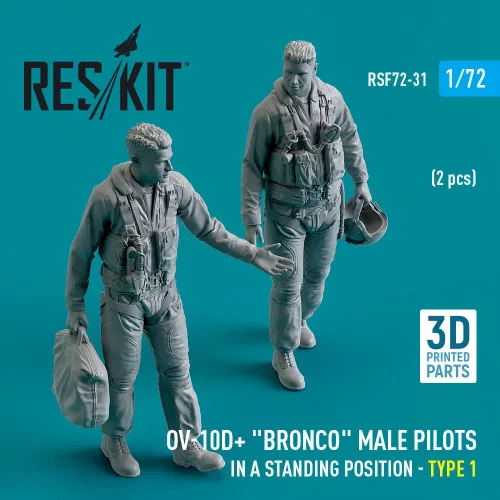 Reskit - OV-10D+ Bronco male pilots (in a standing position - type 1) (2 pcs) (3D Printed)