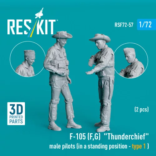 Reskit - F-105 (F, G) Thunderchief male pilots (in a standing position - type 1 ) (2 pcs) (3D Printed)