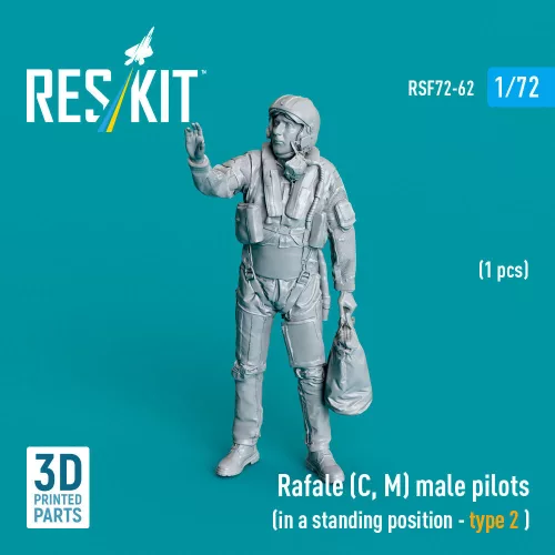 Reskit - Rafale (C, M) male pilot (in a standing position - type 2) (1 pcs) (3D Printed)