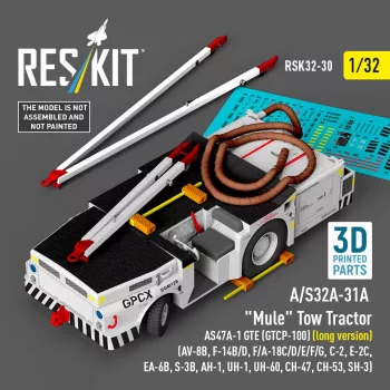   Reskit - A/S32A-31A Mule Tow Tractor AS47A-1 GTE (GTCP-100) (long version) (AV-8B F-14B/D F/A-18C/D/E/F/G C-2 E-2? EA-6B S-3B AH-1 UH-1 UH-60 CH-47 CH-53 SH-3) (3D Printed model kit)