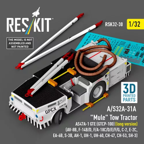 Reskit - A/S32A-31A Mule Tow Tractor AS47A-1 GTE (GTCP-100) (long version) (AV-8B F-14B/D F/A-18C/D/E/F/G C-2 E-2? EA-6B S-3B AH-1 UH-1 UH-60 CH-47 CH-53 SH-3) (3D Printed model kit)