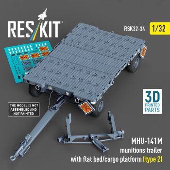   Reskit - MHU-141M munitions trailer with flat bed/cargo platform (type 2) (3D Printed model kit)
