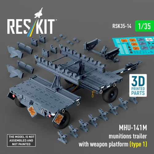 Reskit - MHU-141M munitions trailer with weapon platform (type 1) (3D Printed model kit)