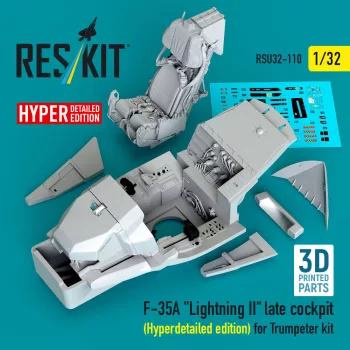   Reskit - F-35A Lightning II late cockpit (Hyperdetailed edition) for Trumpeter kit (3D Printed)