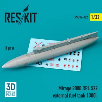   Reskit - Mirage 2000 RPL 522 external fuel tank 1300lt (3D Printed)