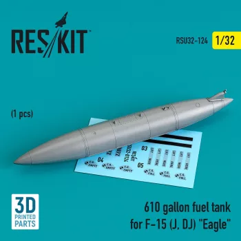   Reskit - 610 gallon fuel tank for F-15 (J, DJ) Eagle (1 pcs) (3D Printed)