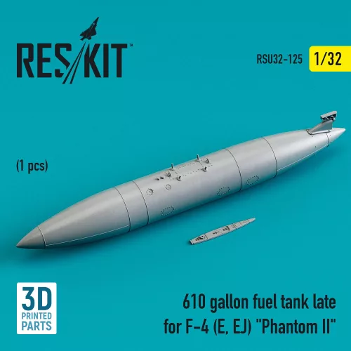 Reskit - 610 gallon fuel tank late for F-4 (E EJ) Phantom II (1 pcs) (3D Printed)