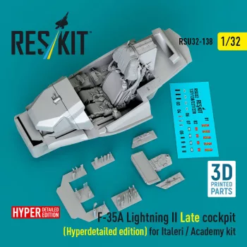   Reskit - F-35A Lightning II Late cockpit (Hyperdetailed edition) for Italeri / Academy kit (3D Printed)