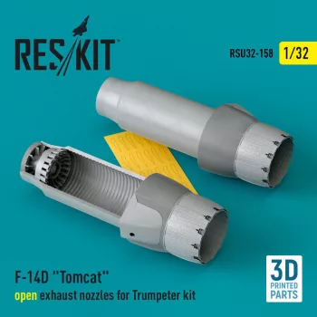   Reskit - F-14D Tomcat open exhaust nozzles for Trumpeter kit (3D Printed)