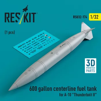   Reskit - 600 gallon centerline fuel tank for A-10 Thunderbolt II (1 pcs) (3D Printed)