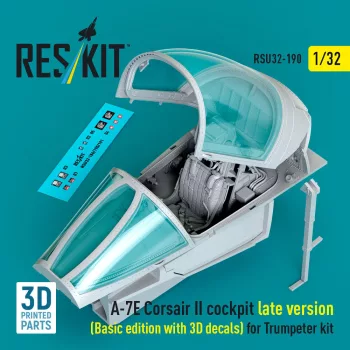   Reskit - A-7E Corsair II late cockpit (Basic edition with 3D decals) for Trumpeter kit (3D Printed)