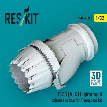   Reskit - F-35 (A, ?) Lightning II exhaust nozzle for Trumpeter kit (3D Printed)