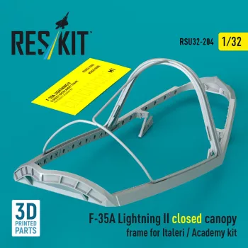   Reskit - F-35A Lightning II closed canopy frame for Italeri / Academy kit (3D Printed)