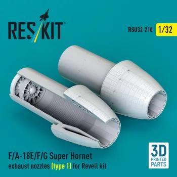   Reskit - F/A-18E/F/G Super Hornet exhaust nozzles (type 1) for Revell kit (3D Printed)