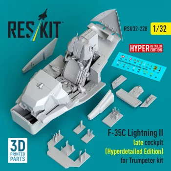   Reskit - F-35C Lightning II late cockpit (Hyperdetailed Edition) for Trumpeter kit (3D Printed)