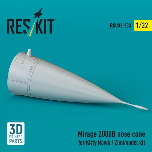 Reskit - Mirage 2000B nose cone for Kitty Hawk / Zimimodel kit (3D Printed)