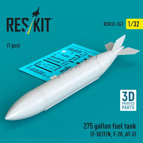 Reskit - 275 gallon fuel tank (F-5E/F/N, F-20, AT-3) (1 pcs) (3D Printed)