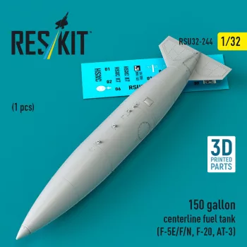   Reskit - 150 gallon centerline fuel tank (F-5E/F/N, F-20, AT-3) (1 pcs) (3D Printed)