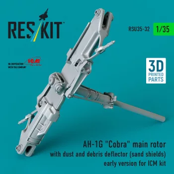   Reskit - AH-1G Cobra main rotor with dust and debris deflector (sand shields) early version for ICM kit (3D Printed)