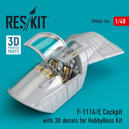 Reskit - F-111A/E Cockpit with 3D decals for HobbyBoss kit (3D Printed)