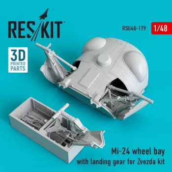   Reskit - Mi-24 wheel bay with landing gear for Zvezda kit (3D Printed)