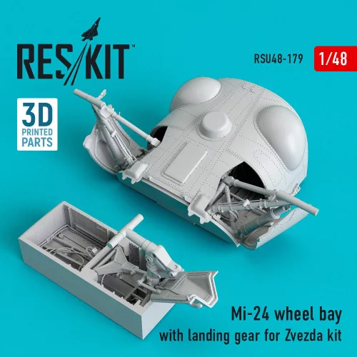 Reskit - Mi-24 wheel bay with landing gear for Zvezda kit (3D Printed)