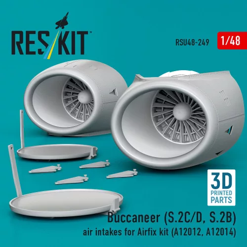 Reskit - Buccaneer (S.2C/D S.2B) air intakes for Airfix kit (A12012 A12014) (3D Printed)