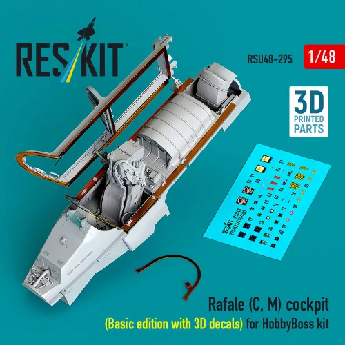 Reskit - Rafale (C M) cockpit (Basic edition with 3D decals) for HobbyBoss kit (3D printed)