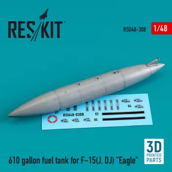   Reskit - 610 gallon fuel tank for F-15(J, DJ) Eagle (3D Printed)