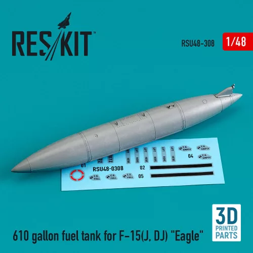 Reskit - 610 gallon fuel tank for F-15(J, DJ) Eagle (3D Printed)
