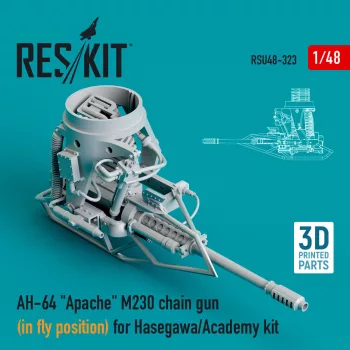   Reskit - AH-64 Apache M230 chain gun (in fly position) for Hasegawa/Academy kit (3D Printed)