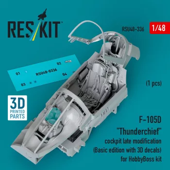  Reskit - F-105D Thunderchief cockpit late modification (Basic edition with 3D decals) for HobbyBoss kit (3D Printed)
