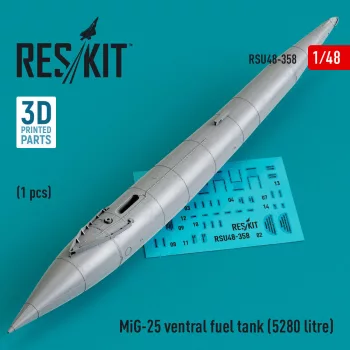 Reskit - MiG-25 ventral fuel tank (5280 litre) (3D printed)