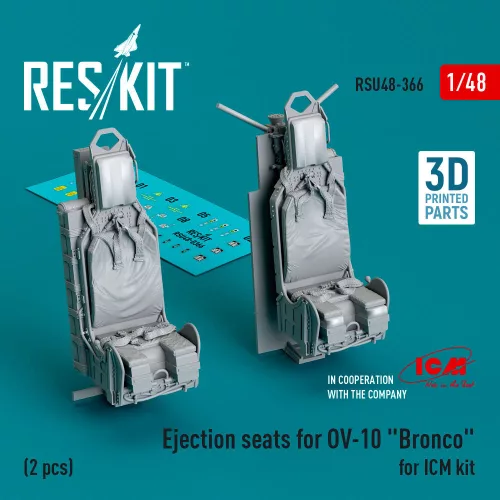 Reskit - Ejection seats for OV-10 Bronco (2 pcs) for ICM kit (3D Printed)