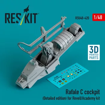   Reskit - Rafale C cockpit (Detailed edition) for Revell/Academy kit (3D printed)