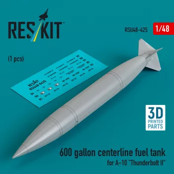   Reskit - 600 gallon centerline fuel tank for A-10 Thunderbolt II (1 pcs) (3D Printed)