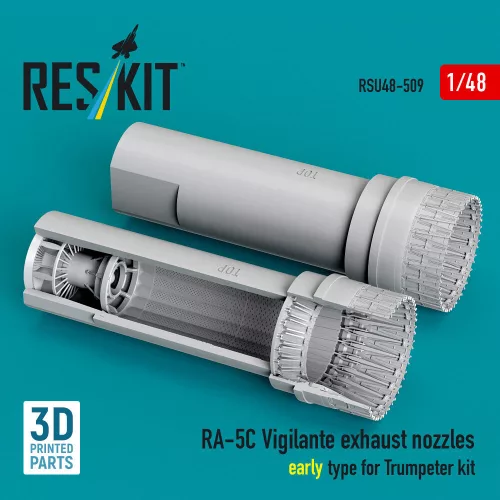 Reskit - RA-5C Vigilante exhaust nozzles early type for Trumpeter kit (3D Printed)