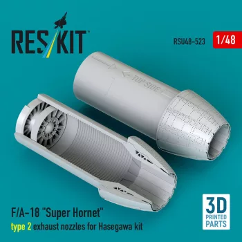   Reskit - F/A-18 Super Hornet type 2 exhaust nozzles for Hasegawa kit (3D Printed)