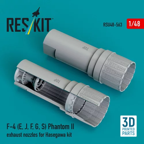 Reskit - F-4 (E J F G S) Phantom II exhaust nozzles for Hasegawa kit (3D Printed)