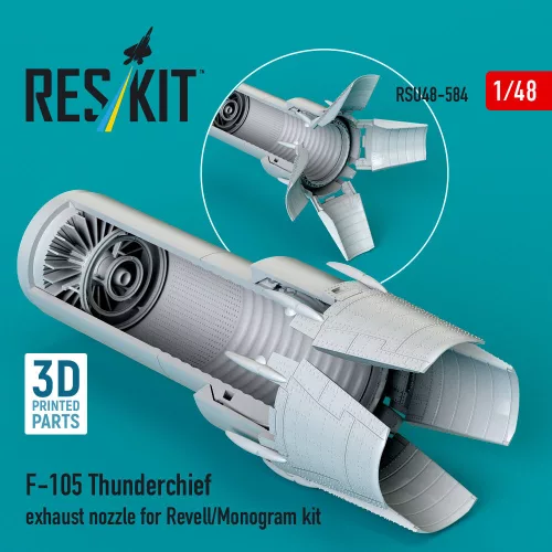 Reskit - F-105 Thunderchief exhaust nozzle for Revell/Monogram kit (3D Printed)