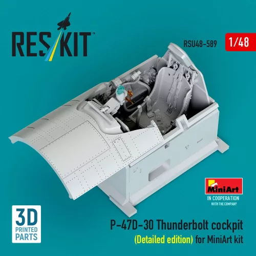 Reskit - P-47D-30 Thunderbolt cockpit (Detailed edition) for MiniArt kit (3D Printed)