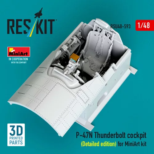 Reskit - P-47N Thunderbolt cockpit (Detailed edition) for MiniArt kit (3D Printed)