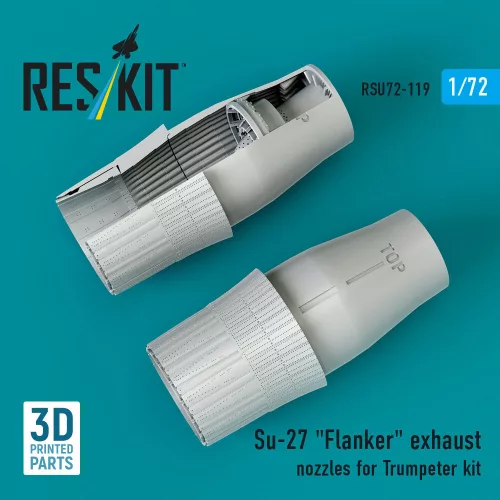 Reskit - Su-27 Flanker exhaust nozzles for Trumpeter kit (3D Printed)
